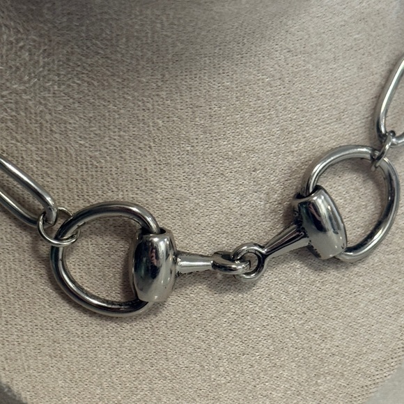 Horsebit Silver Chain choker / necklace (as is scratches) - Picture 7 of 11